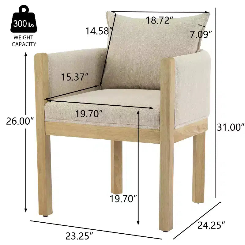 Christopher Knight Home Diana - Sillones modernos de lino tapizados con madera de caucho (juego de 2)