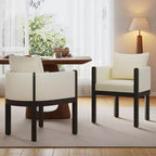 Christopher Knight Home Diana - Sillones modernos de lino tapizados con madera de caucho (juego de 2)
