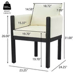 Christopher Knight Home Diana - Sillones modernos de lino tapizados con madera de caucho (juego de 2)