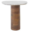 Mono Small Marble Side Table - ACC2908A - Off White Marble/Walnut - Safavieh