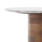 Mesa auxiliar Mono Small Marble - ACC2908A - Mármol blanquecino/Nogal - Safavieh