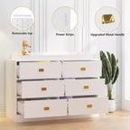 Cómoda de dormitorio con 6 cajones, cómoda cambiador, almohadilla suave y tapa extraíble, cómoda para bebé con tapa cambiador para guardería, blanca