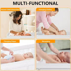 Cómoda de dormitorio con 6 cajones, cómoda cambiador, almohadilla suave y tapa extraíble, cómoda para bebé con tapa cambiador para guardería, blanca