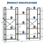 Estantería de 4 niveles GustoWave, estantería triple ancha industrial, estantería de acero de 157 x 137 x 25 cm, estanterías de almacenamiento y exposición