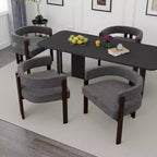 MAYEERTY Mesa de Bar Cuadrada Minimalista de 31.5 pulgadas, con Cubierta de MDF Grano de Madera Oscura, Pedestal Robusto y Reposapiés Metálico, Mesa de Pub Compacta para 2-4 Personas