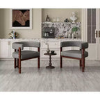 MAYEERTY Mesa de Bar Cuadrada Minimalista de 31.5 pulgadas, con Cubierta de MDF Grano de Madera Oscura, Pedestal Robusto y Reposapiés Metálico, Mesa de Pub Compacta para 2-4 Personas
