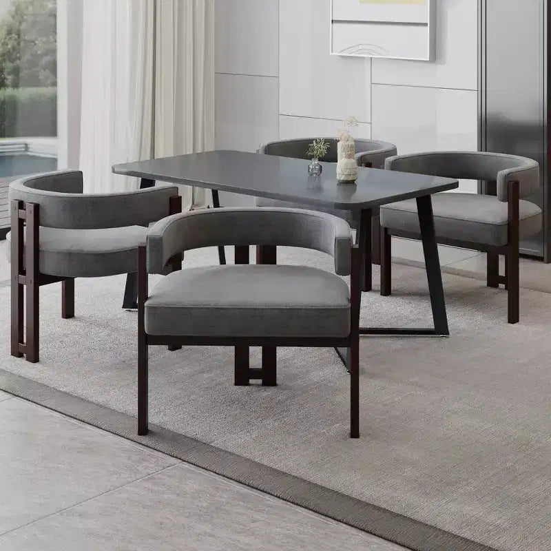 MAYEERTY Mesa de Bar Cuadrada Minimalista de 31.5 pulgadas, con Cubierta de MDF Grano de Madera Oscura, Pedestal Robusto y Reposapiés Metálico, Mesa de Pub Compacta para 2-4 Personas