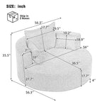 Sillón decorativo giratorio 360°, sillón de barril giratorio redondo con 3 almohadas extraíbles para sala de estar, dormitorio, oficina y hotel, verde