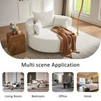 Sillón decorativo giratorio 360°, sillón de barril giratorio redondo con 3 almohadas extraíbles para sala de estar, dormitorio, oficina y hotel, verde