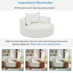 Sillón decorativo giratorio 360°, sillón de barril giratorio redondo con 3 almohadas extraíbles para sala de estar, dormitorio, oficina y hotel, verde
