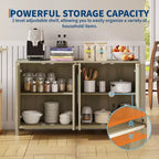 Aparador acanalado de 55" con almacenamiento, mesa de café de madera con estantes ajustables, mesa consola para entrada, aparador moderno para sala de estar