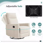 MAYEERTY Sillón decorativo - Sillón giratorio de chenilla 360 con cojín lumbar