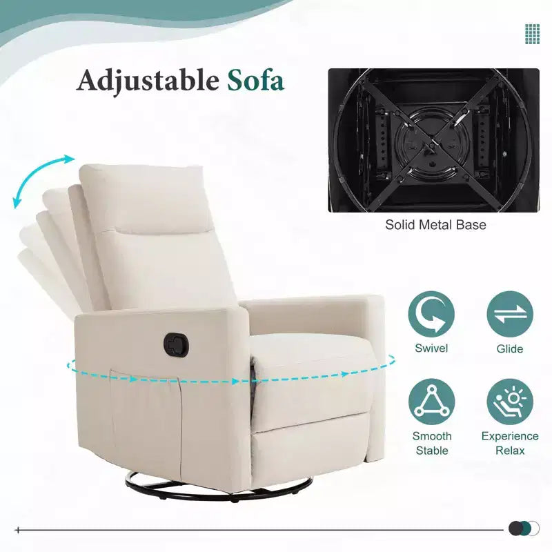 MAYEERTY Sillón decorativo - Sillón giratorio de chenilla 360 con cojín lumbar