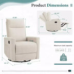 MAYEERTY Sillón decorativo - Sillón giratorio de chenilla 360 con cojín lumbar
