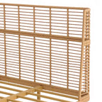 Cama Christopher Knight Home Shadow Coastal Grid de ratán PE con cabecera de ala