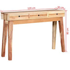 vidaXL Mesa Consola de Madera Maciza Reciclada