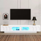 Mueble de TV o televisor CLIHOME para centros de entretenimiento de hasta 95'', consola multimedia funcional con puertas de gabinete arqueadas
