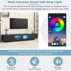 Mueble de TV o televisor CLIHOME para centros de entretenimiento de hasta 95'', consola multimedia funcional con puertas de gabinete arqueadas