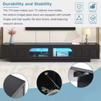 Mueble de TV o televisor CLIHOME para centros de entretenimiento de hasta 95'', consola multimedia funcional con puertas de gabinete arqueadas
