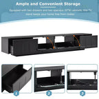 Mueble de TV o televisor CLIHOME para centros de entretenimiento de hasta 95'', consola multimedia funcional con puertas de gabinete arqueadas