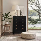 Fluted 5 Drawers Dresser for Bedroom, 47 Tall Modern Chest of Drawers, Wooden Drawer Organizer for Bedroom, Living Room, Hallway, Entryway