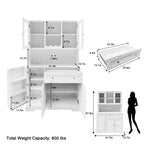67.9 Mueble de despensa alto para cocina, armario de almacenamiento independiente con cajón, mueble de cocina con soporte para microondas, mueble de bar de café