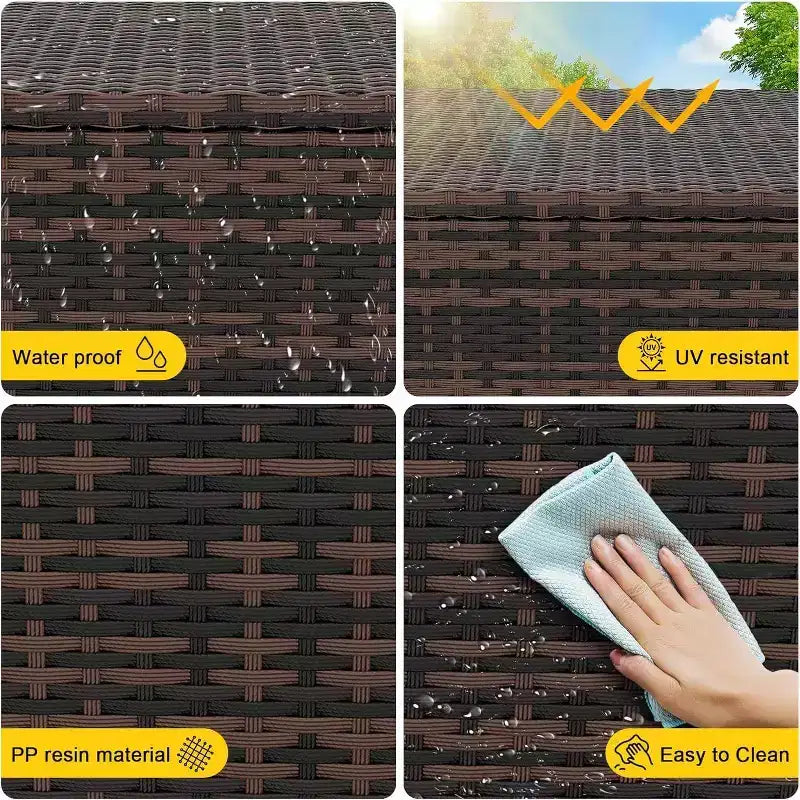 Caja de almacenamiento para exteriores Acekool de 80 galones con tapa con cerradura, impermeable y resistente a los rayos UV, ruedas y asas para patio, jardín, almacenamiento junto a la piscina