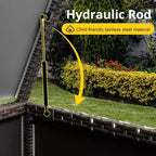 Caja de almacenamiento para exteriores Acekool de 80 galones con tapa con cerradura, impermeable y resistente a los rayos UV, ruedas y asas para patio, jardín, almacenamiento junto a la piscina