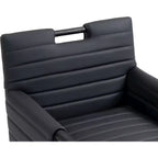 Meridian Furniture, Silla de comedor con brazos Aimee de piel vegana