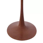 Mesa de comedor redonda LeisureMod Bristol de 27 pulgadas con cubierta de piedra sinterizada y base de pedestal de acero color cerezo para cocina y comedor modernos