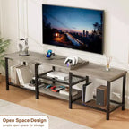 Mueble para TV TROPOW con luces LED para TV de 55/65/75 pulgadas, centro de entretenimiento grande de 170 cm con tomas de corriente, consola multimedia para sala de estar
