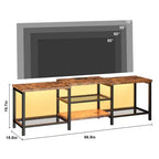 Mueble para TV TROPOW con luces LED para TV de 55/65/75 pulgadas, centro de entretenimiento grande de 170 cm con tomas de corriente, consola multimedia para sala de estar