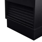 Mesita de Noche Moderna Whisen con 2 Cajones, Luces LED y Puertos de Carga, Gran Almacenamiento