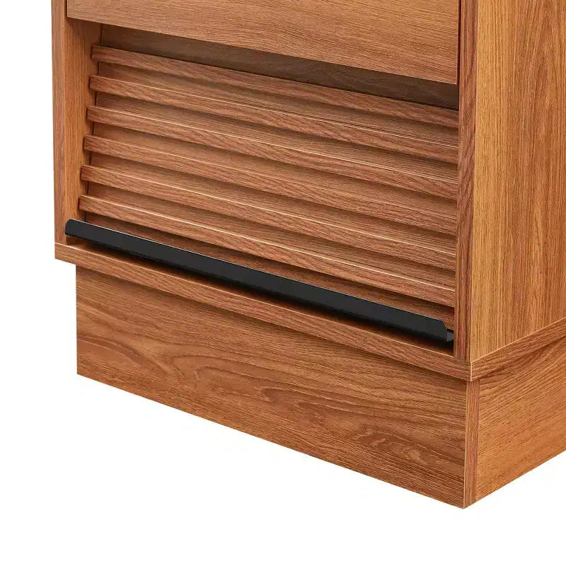 Mesita de Noche Moderna Whisen con 2 Cajones, Luces LED y Puertos de Carga, Gran Almacenamiento