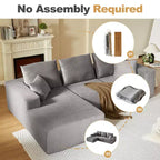 Sofá modular Whisen con chaise longue, sofá tipo nube en forma de L, no requiere montaje