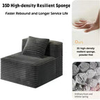 Sofá modular Whisen con chaise longue, sofá tipo nube en forma de L, no requiere montaje