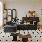 Sofá modular Whisen con chaise longue, sofá tipo nube en forma de L, no requiere montaje