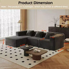 Sofá modular Whisen con chaise longue, sofá tipo nube en forma de L, no requiere montaje