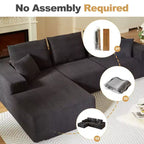Sofá modular Whisen con chaise longue, sofá tipo nube en forma de L, no requiere montaje