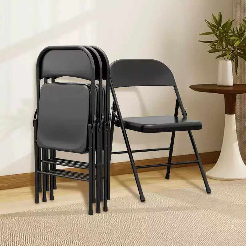 Sillas Plegables Paquete de 4 - Sillas de Camping de Alta Resistencia con Capacidad de 158 kg, Asiento Acolchado y Respaldo para Uso en Interiores/Exteriores
