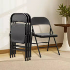 Sillas Plegables Paquete de 4 - Sillas de Camping de Alta Resistencia con Capacidad de 158 kg, Asiento Acolchado y Respaldo para Uso en Interiores/Exteriores