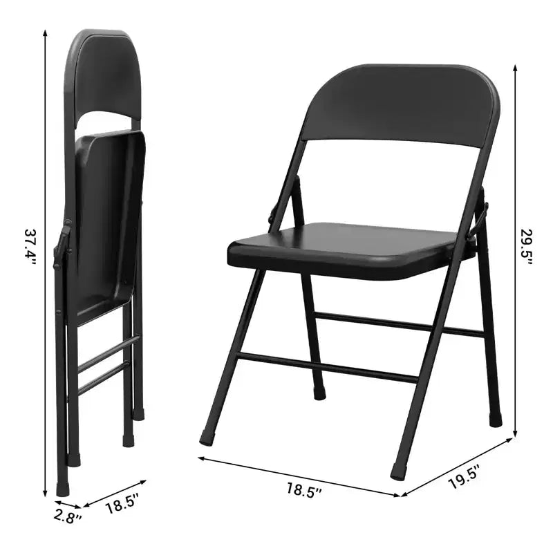Sillas Plegables Paquete de 4 - Sillas de Camping de Alta Resistencia con Capacidad de 158 kg, Asiento Acolchado y Respaldo para Uso en Interiores/Exteriores