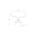 Juego de mesa de comedor de pedestal redondo HomeStock de 42 pulgadas con sillas