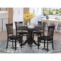 HomeStock Round Kitchen Table & Chair Set Linen White Modern Style SHGR5-WHI-W