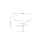 Juego de mesa y sillas de cocina redondas HomeStock, lino blanco, estilo moderno SHGR5-WHI-W