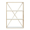 Wood and Gold Rectangle Wall Shelf