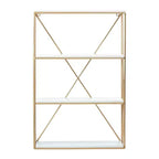 Wood and Gold Rectangle Wall Shelf