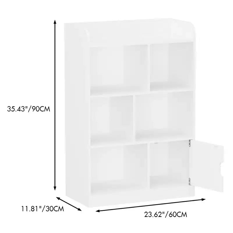 Estantería infantil, librería con 6 compartimentos, estanterías independientes y organizador de cubos, para dormitorio, sala de estar, oficina, armario, escuela, en blanco