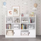 Estantería infantil, librería con 6 compartimentos, estanterías independientes y organizador de cubos, para dormitorio, sala de estar, oficina, armario, escuela, en blanco