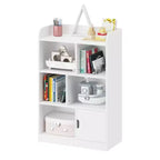 Estantería infantil, librería con 6 compartimentos, estanterías independientes y organizador de cubos, para dormitorio, sala de estar, oficina, armario, escuela, en blanco